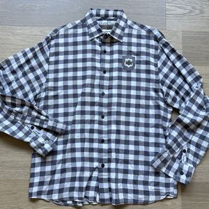 Pelle Pelle Shirt Men XL Gray Check Flannel Lightweight Cotton Long Sleeve